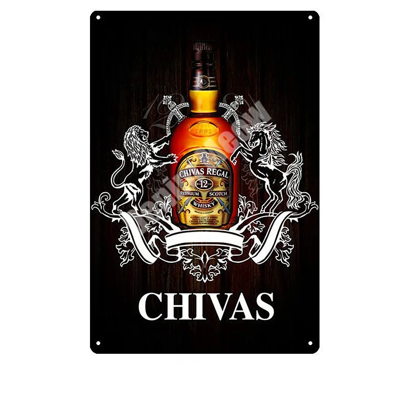 Chivas Regal табличка пивная винтажная металлическая жестяная вывеска наклейки на стену для бара, паба, клуба, украшение для дома, Настенный декор, виски, художественный плакат, тарелки