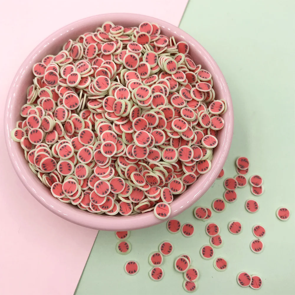 

100g Fruits Polymer Clay Slices Soft Clay Sprinkles Plastic Klei Mud Particles Watermelon DIY Slime Addition Charms Accessories