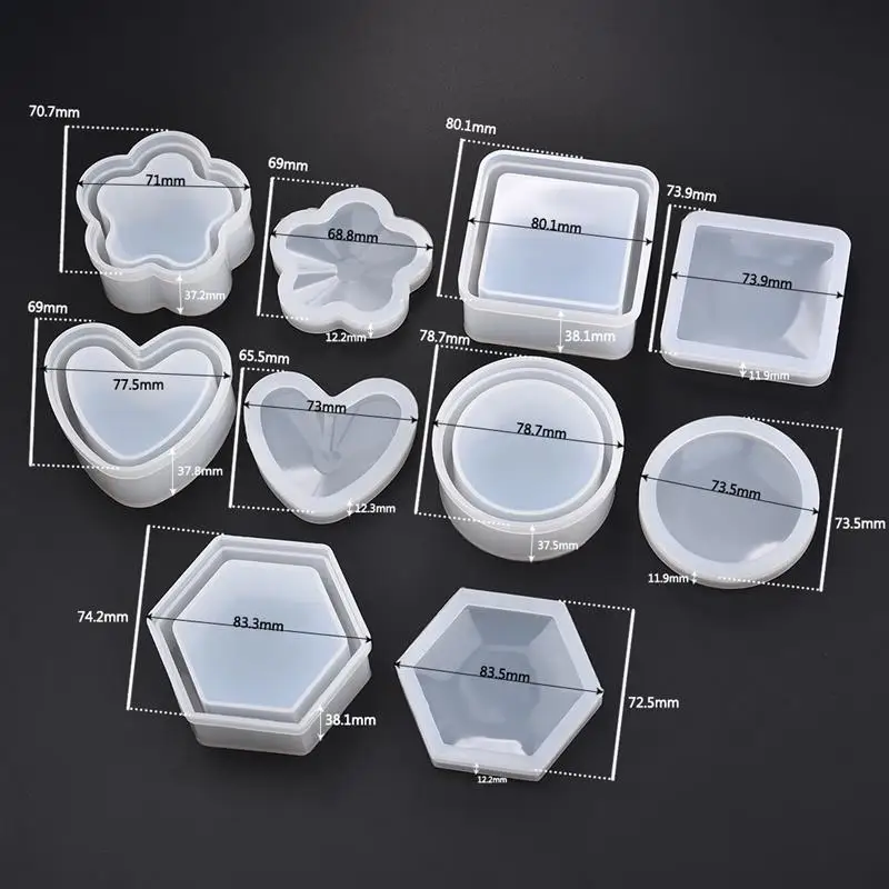 Storage Box Silicone Mold For Jewelry Making Heart Flower Shape Cut DIY Crystal UV Epoxy Resin Gift Tools | Украшения и