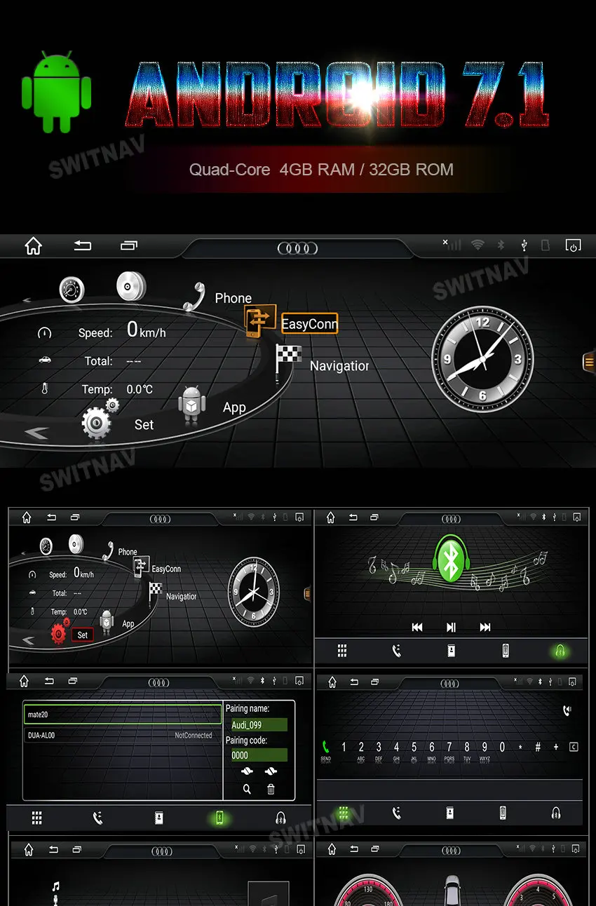 SWITNAV 4 Гб+ 32 ГБ Android 7,1 автомобильный dvd-плеер для A4L 2009-2012 Автомобильный мультимедийный Авто поддержка DVR wifi DAB OBD Автомобильный аудио gps