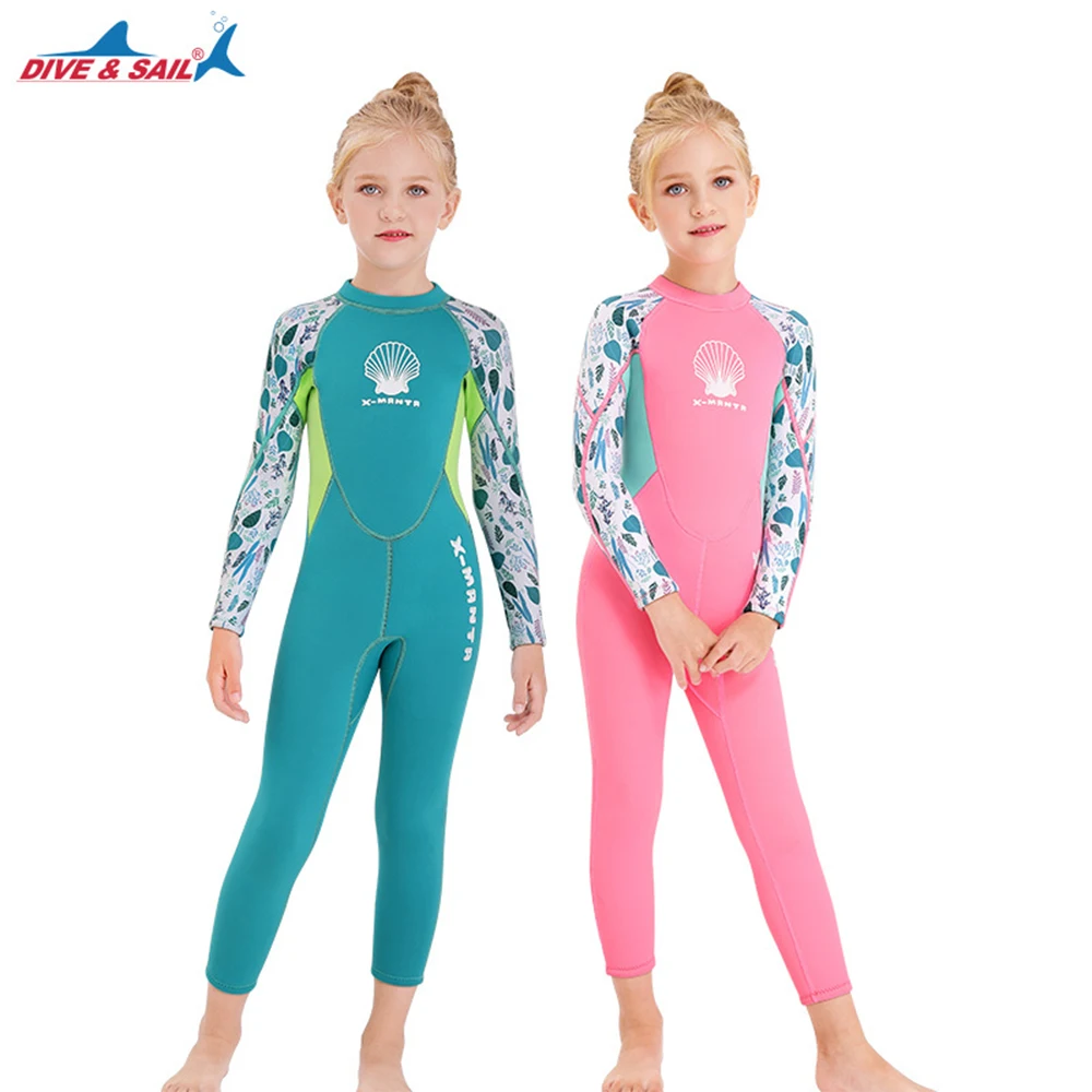 

New Jellyfish Neoprene Wetsuit Children Diving Suits Swimwear Girls Long Sleeve Surfing Swimsuits For Girl Bathing Suit Wetsuits