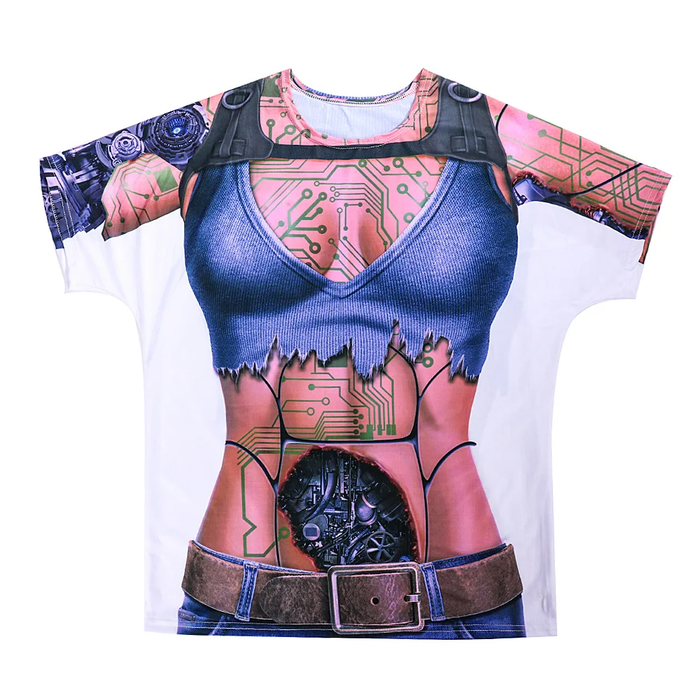 Взрослый стимпанк Heavy Metal Gear машина 3D Футболка с принтом Девичья Металлика рок