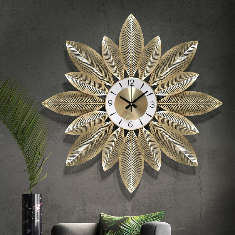 Creative Metal Wall Clocks Hanging Ornaments Crafts Decoration Home Livingroom 3D Sticker Mute Clock Mural | Дом и сад