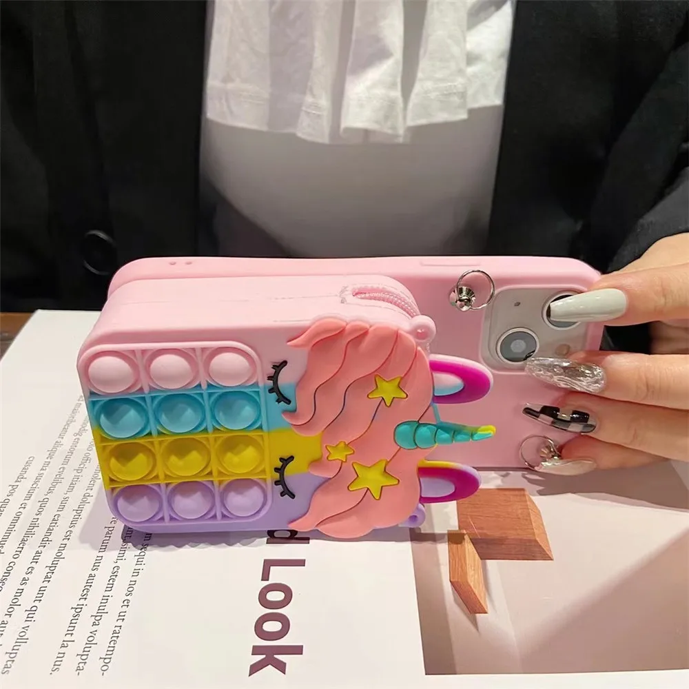 Coin Purses Pop Case For Xiaomi Redmi 4A 4X 5 5A 6 6A 7 7A 8 8A 9 9A 9i 9C 9T K20 K30 K30i K30s K40 Pro Plus Bubble Wallet Cover