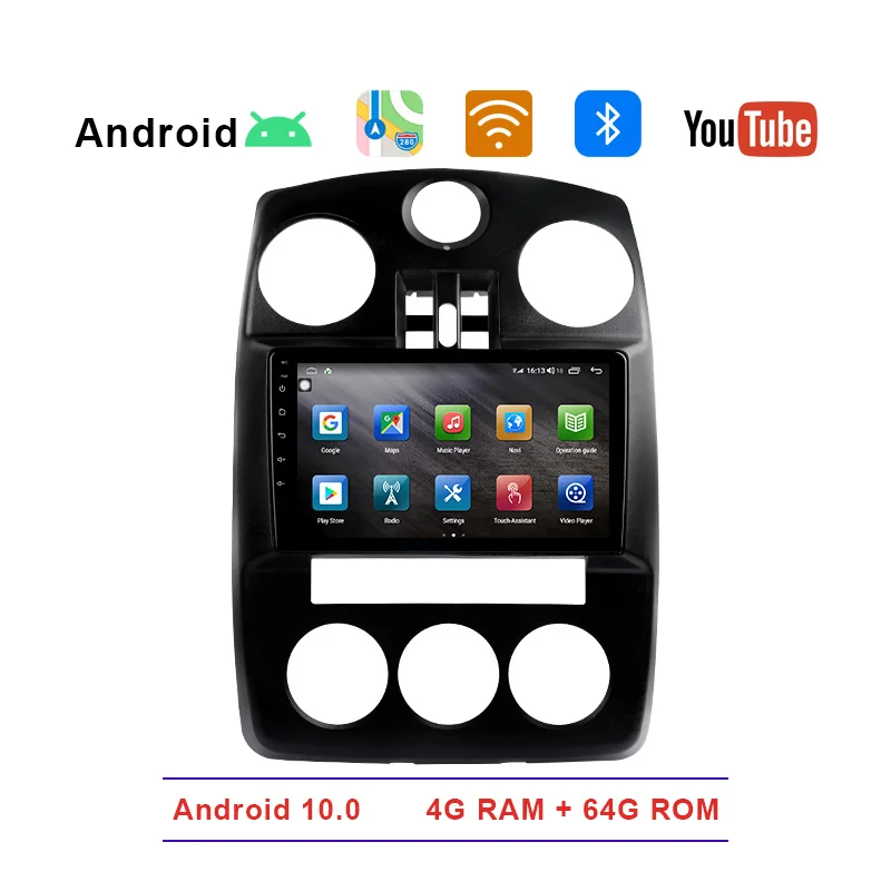 Автомобильный мультимедийный видеопроигрыватель 9 66 дюймов HD Android 10 с USB радио GPS