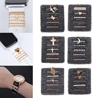 metal charms decorative ring for apple watch band diamond ornament smart watch silicone strap accessories for iwatch bracelet