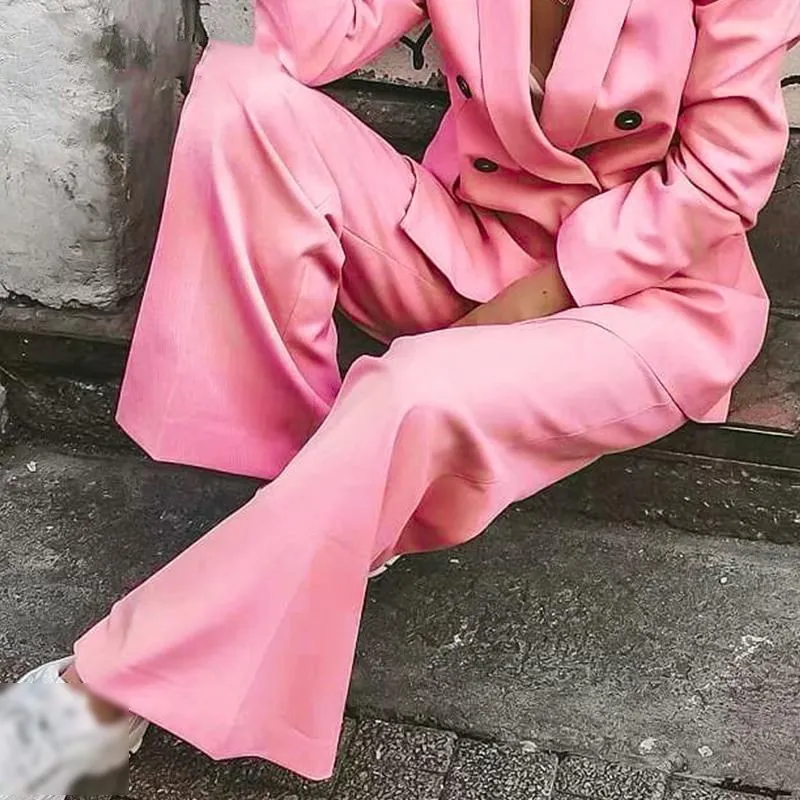 Женская уличная одежда розовый офисный блейзер с длинным рукавом Женский пиджак