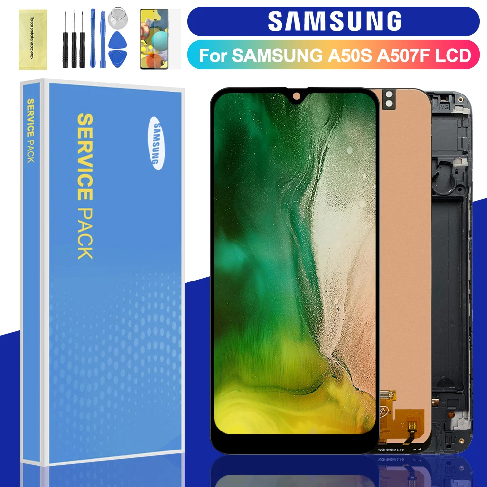 

ЖК-дисплей 6,4 ''для Samsung Galaxy A50s, A507, A507FN/DS, ЖК-дисплей с сенсорным экраном и дигитайзером в сборе, Замена для Galaxy A50s, A507