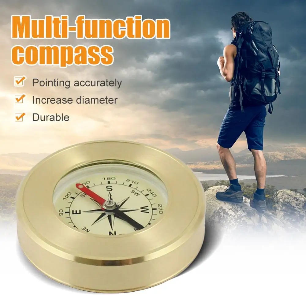 

1PC High Quality Camping Hiking Pocket Brass Golden Compass Portable Compass Navigation for Outdoor Activities