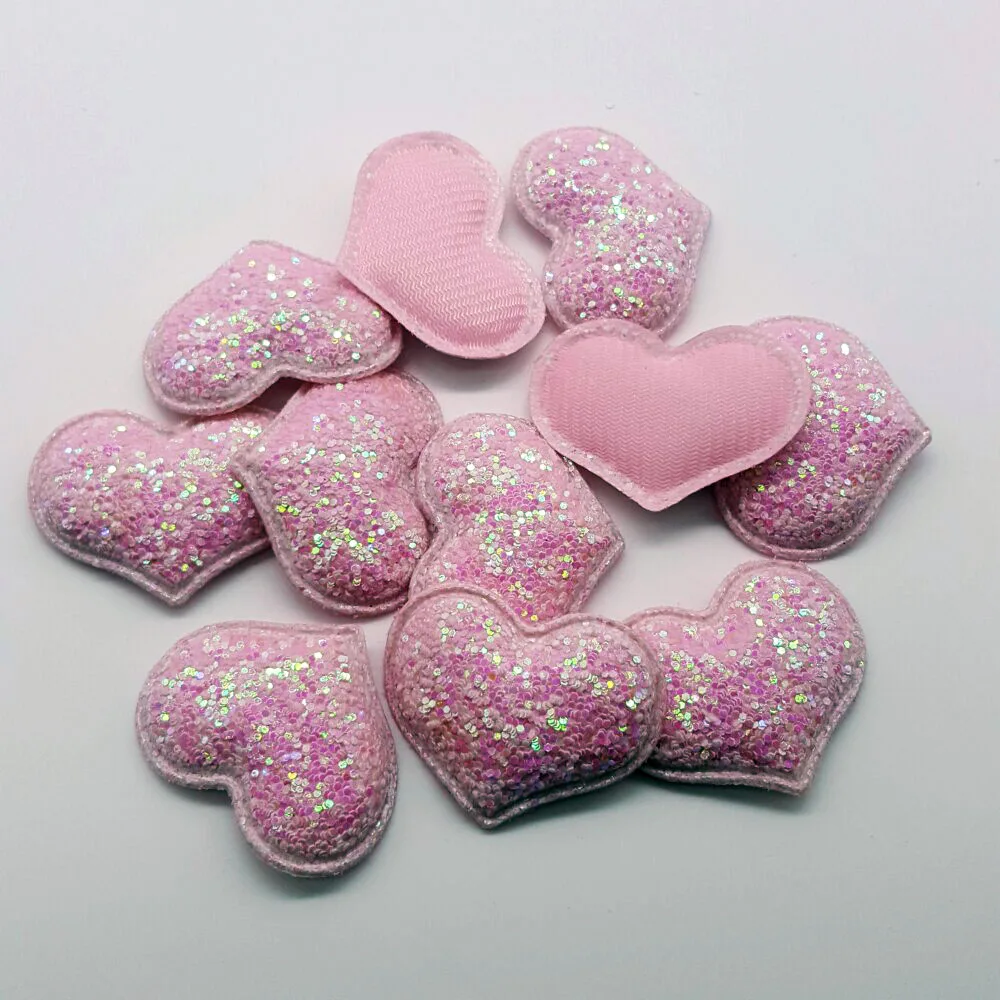 pink hearts 50 шт конфеты крафт патчи милые звезды сердца бабочка для волос с блеском Аксессуары наклеить на патчи для одежды наборы сделай сам DIY - Цвет: pink hearts