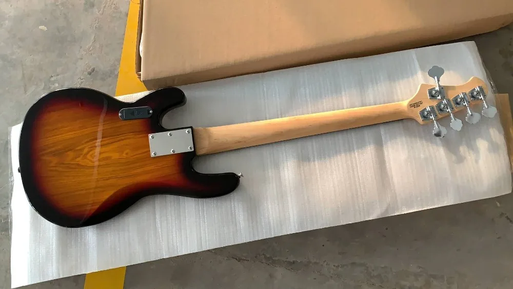 Новая+ завод+ Sunburst music man stingRay5 бас активный звукосниматель music man, электронная бас-гитара fretless гриф из черного дерева Бас-гитара