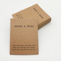 7cmx9cm make a wish jewelry cards for necklace packing hangtags and bracelet wrappers brown paper cards for jewelry packages