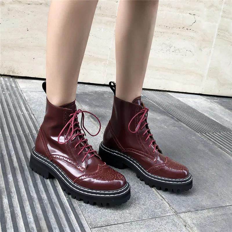 Женские ботильоны из натуральной кожи Dilalula осенне-зимние короткие сапоги для