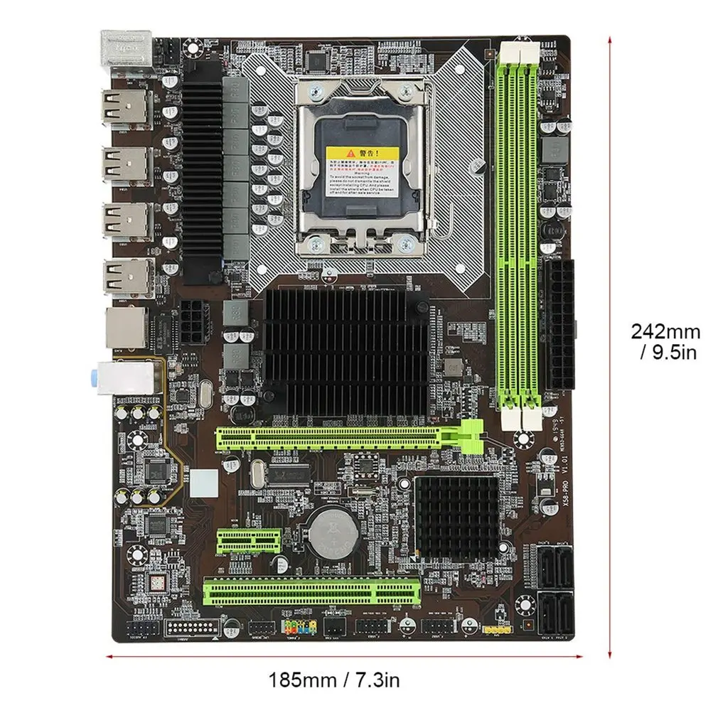 2021 new main board x58 pro large board ddr3 supports a card n card desktop computer main board gigabit network card free global shipping