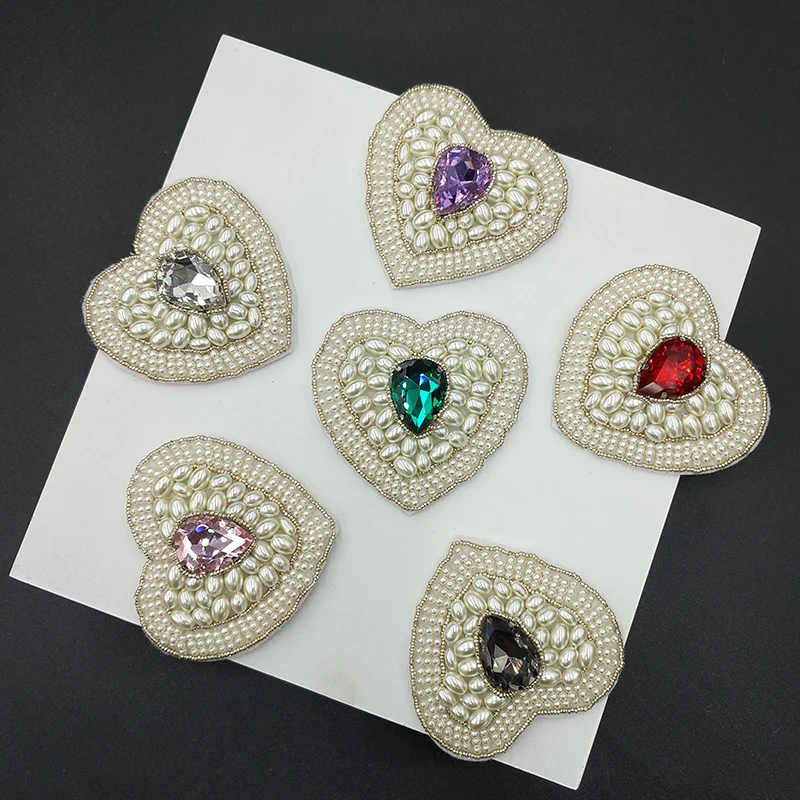 Комплект 2 предмета Симпатичная Стразы Жемчуг любящее сердце с украшением в виде