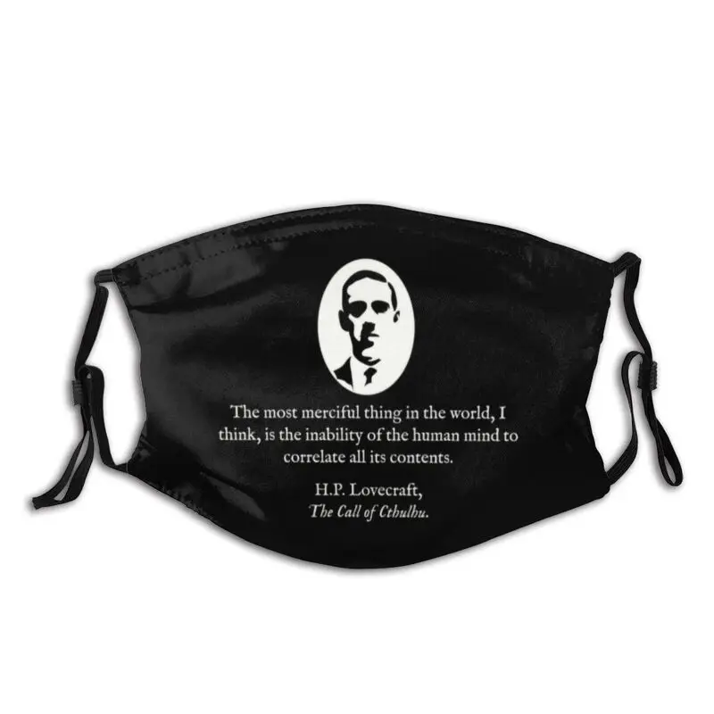 

Call Of Cthulhu Face Mask Unisex Dustproof Lovecraft Mythos Mask with Filters Protection Respirator Breathable Mouth Muffle