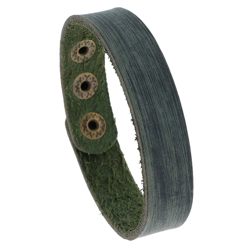 NIUYITID Adjustable Vintage Green Bracelet For Women Armband Man Leather Accessories Hand New Arrival 5 Colors | Украшения и