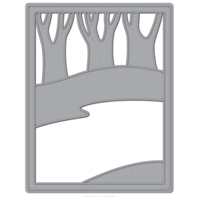 Металлические трафареты для высечки Hillside Scene в рамке изготовления открыток