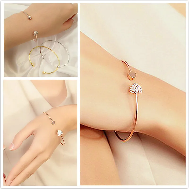 Лидер продаж модные регулируемые браслеты с голограммой в виде двойного сердца