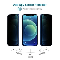 3 pcs privacy glass screen protector for iphone 12 pro max full cover anti peep tempered glass screen protector