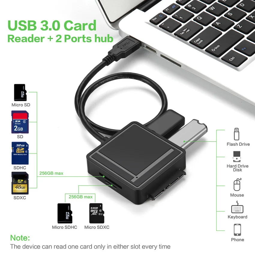 USB 3 0 на SATA адаптер с 2 портами и TF SD Многофункциональный кард-ридер | Электроника