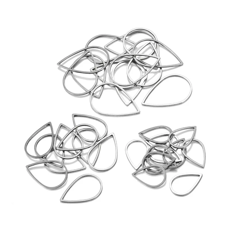 10 шт. 3 размера капли воды Очаровательная подвеска из нержавеющей стали с