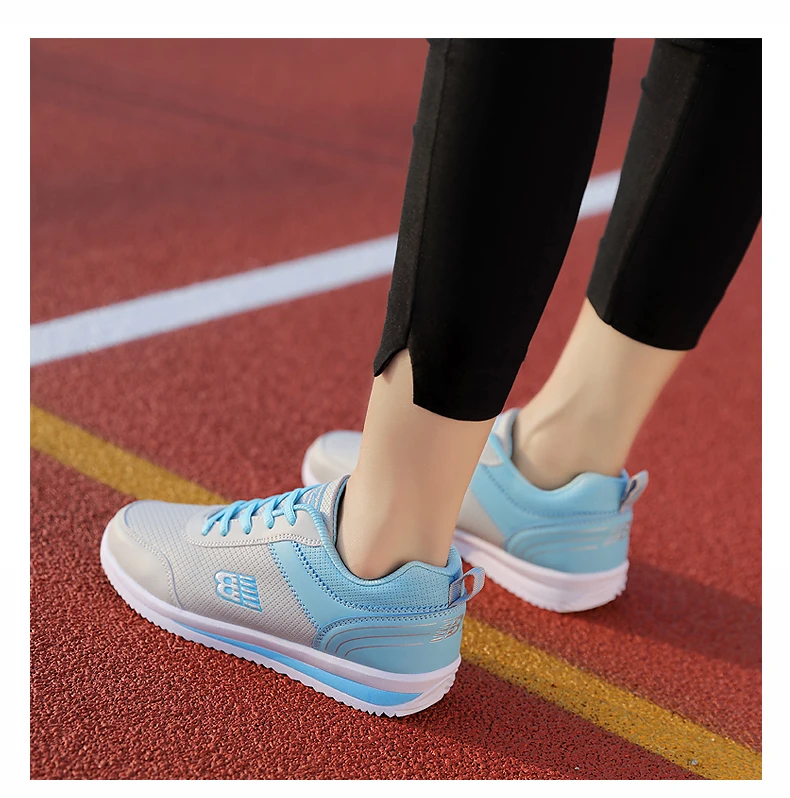 Size 35-41 New Fashion Tennis Shoes for Women Ultra-light Leather Blue Sneakers Gym Sport Shoes Tenis Feminino Basket Femme