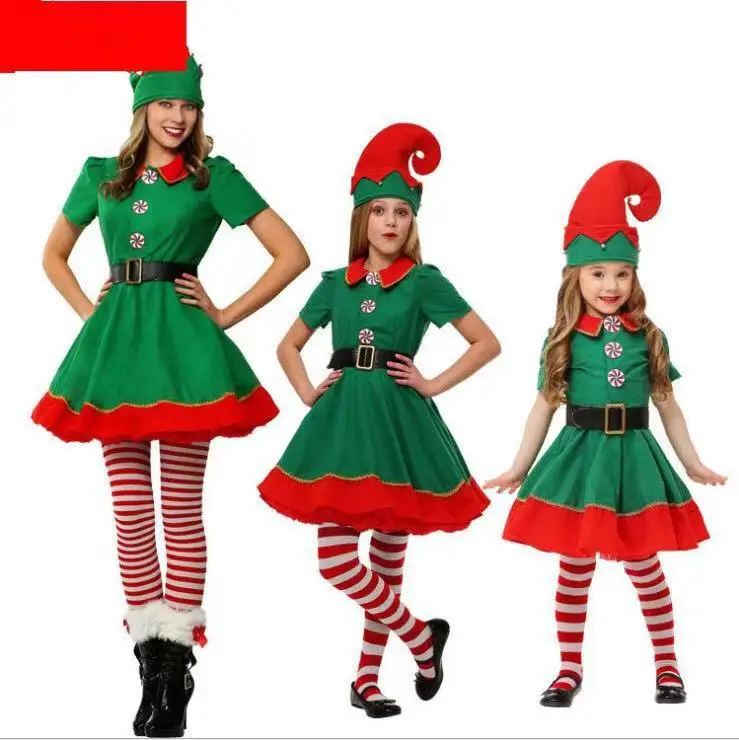 Halloween children's clothing Christmas elf suit boys and girls children Christmas green clothing