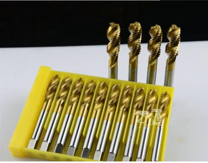 Спиральные рифленые метчики с титановым покрытием HSS-E M2 M3 M4 M5 M6 M8 M10 M12 M14 M16 M18 M20 |