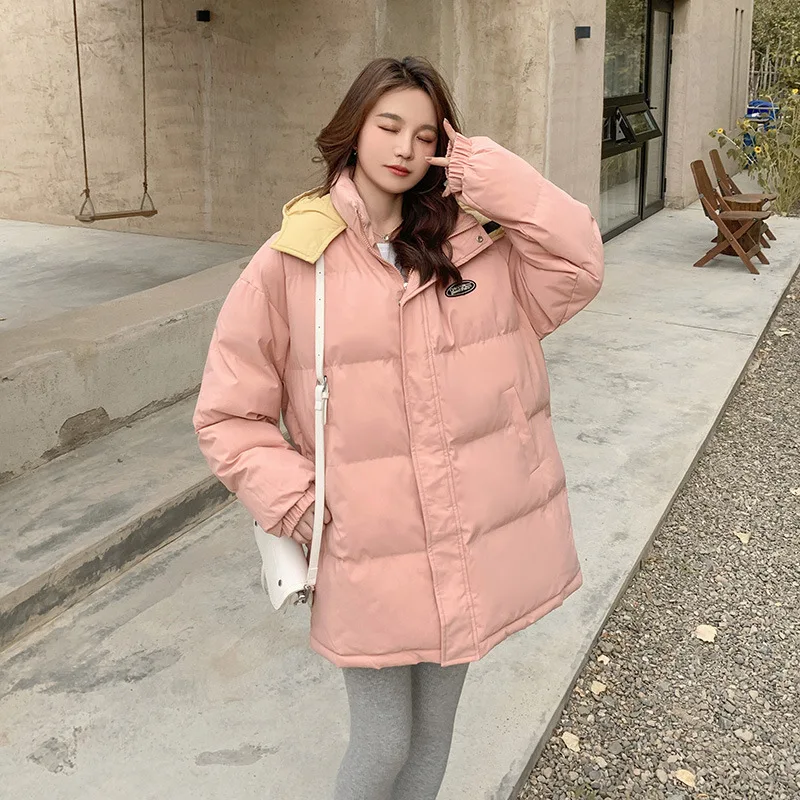 

Зимняя стеганая куртка для женщин 2021 Корейская версия свободная плотная теплая Модная Повседневная стеганая куртка Женская Стеганая куртк...