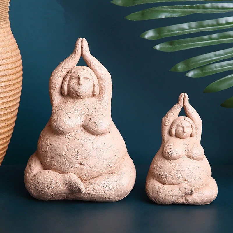Абстрактная фигурка йоги Художественная Скульптура толстая женская статуя
