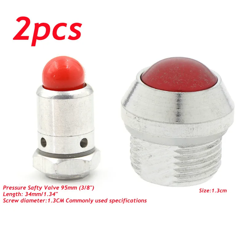

2pcs Kitchen Replacement 3/8" Inch High Pressure Cooker Safety Valve Food Aluminum Limiting Valve Length 34mm