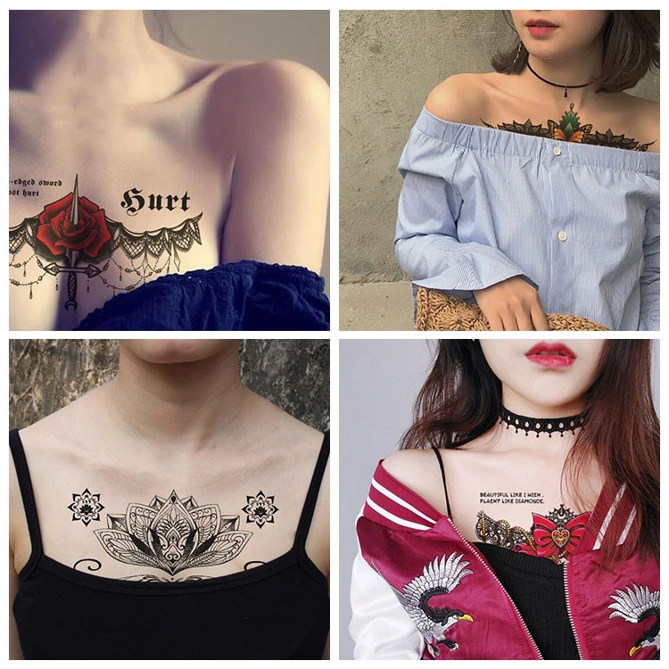 

Цветные водостойкие Временные татуировки на руку с цветами, птица, роза, женские летние пляжные сексуальные татуировки на грудь, спину, боди...