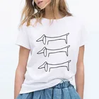 Женские футболки 2021, футболка с рисунком собаки, топы, женские футболки, летняя футболка с коротким рукавом, Женская белая футболка, приблизительно 3XL