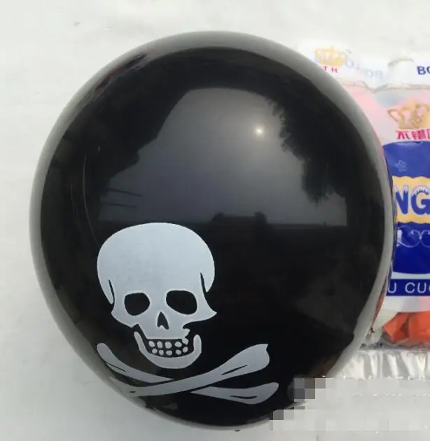 10 шт./лот пиратские рождественские черные воздушные шары на Хэллоуин Череп