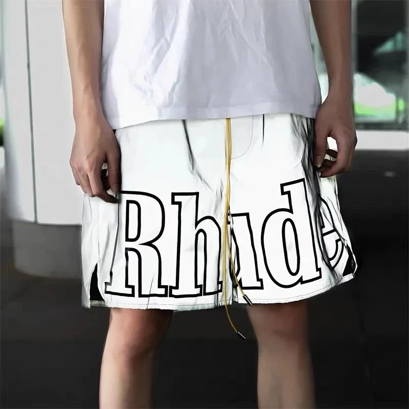 

Classic men's Summer Shorts 1:1 rhude x patron 19ss fashion brand nylon luminous beach pants hip hop high street loose shorts