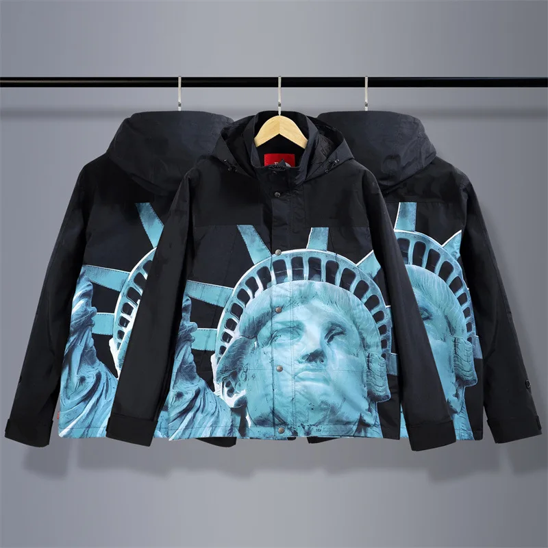 

[high version] TNF co branded statue of liberty stormsuit sup men's and women's high street loose jacket