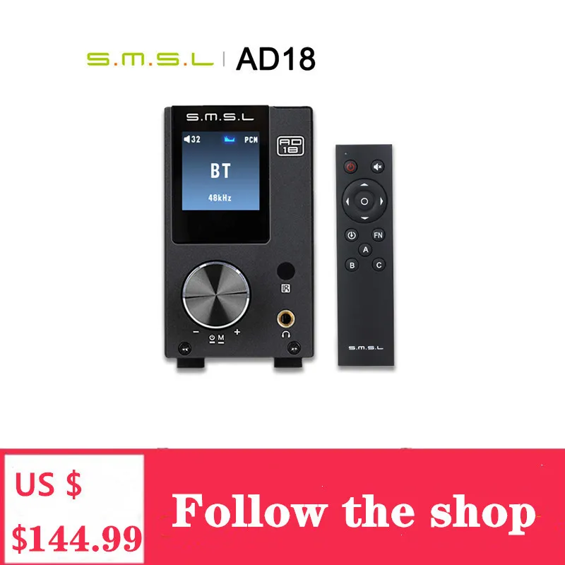 Цифровой аудиоусилитель SMSL AD18 Bluetooth 4 2 USB DAC усилитель плеер Hi Fi мощности 1
