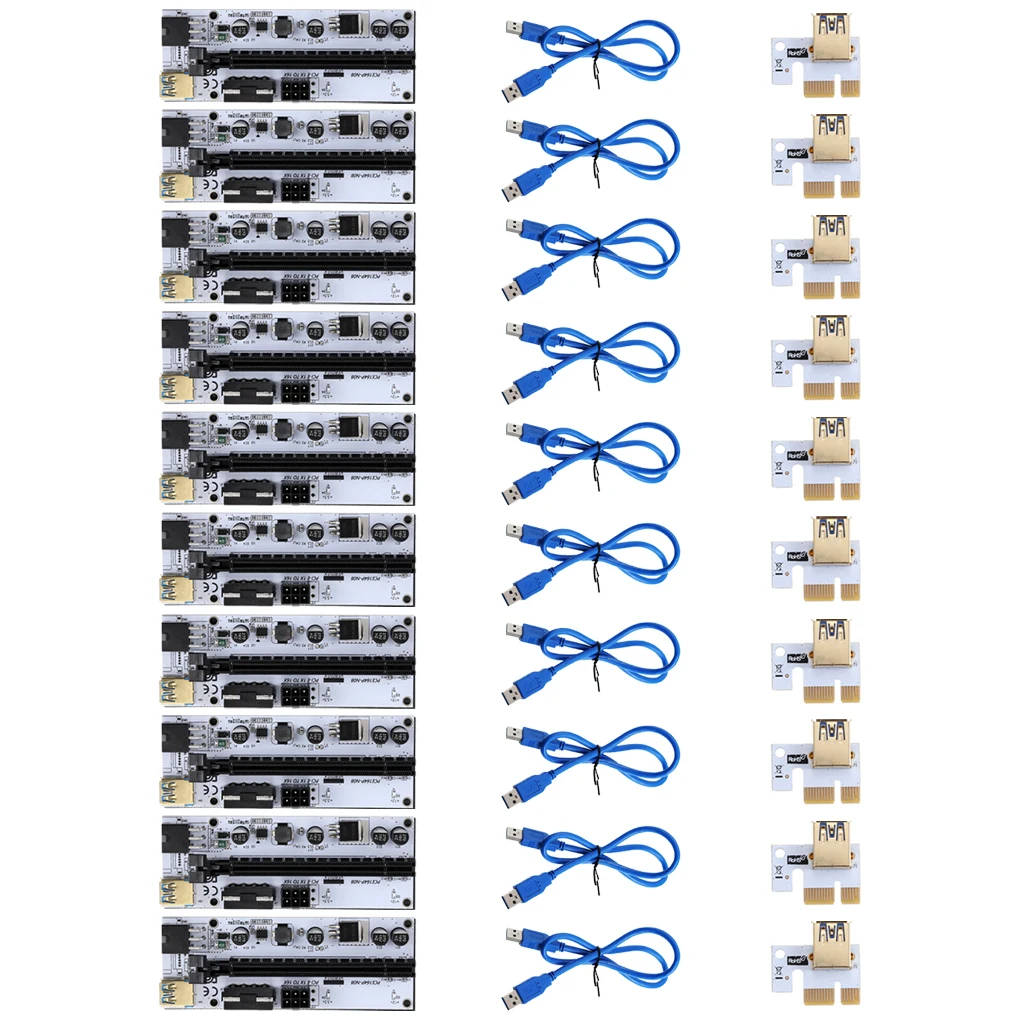 

1-10PCS Riser VER010 USB 3.0 PCI-E Riser VER010-X Express Cable Riser For Video Card X16 Extender PCI-E Riser Card For GPU