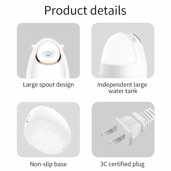 

Face Steamer Adjustable Ionic Vanity Handy Nano Thermal Body Nebulizer Moisturizing Skin Care Facial Steamer