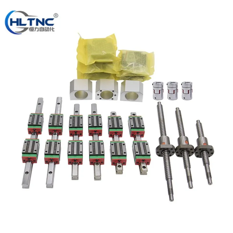 12 HGH20CA квадратная линейная направляющая комплекты+ 4 x SFU2010-700/1450/2000/2000 мм шарикового винта наборы ухода за кожей+ BK BF15+ 4 переходник для станков с ЧПУ части