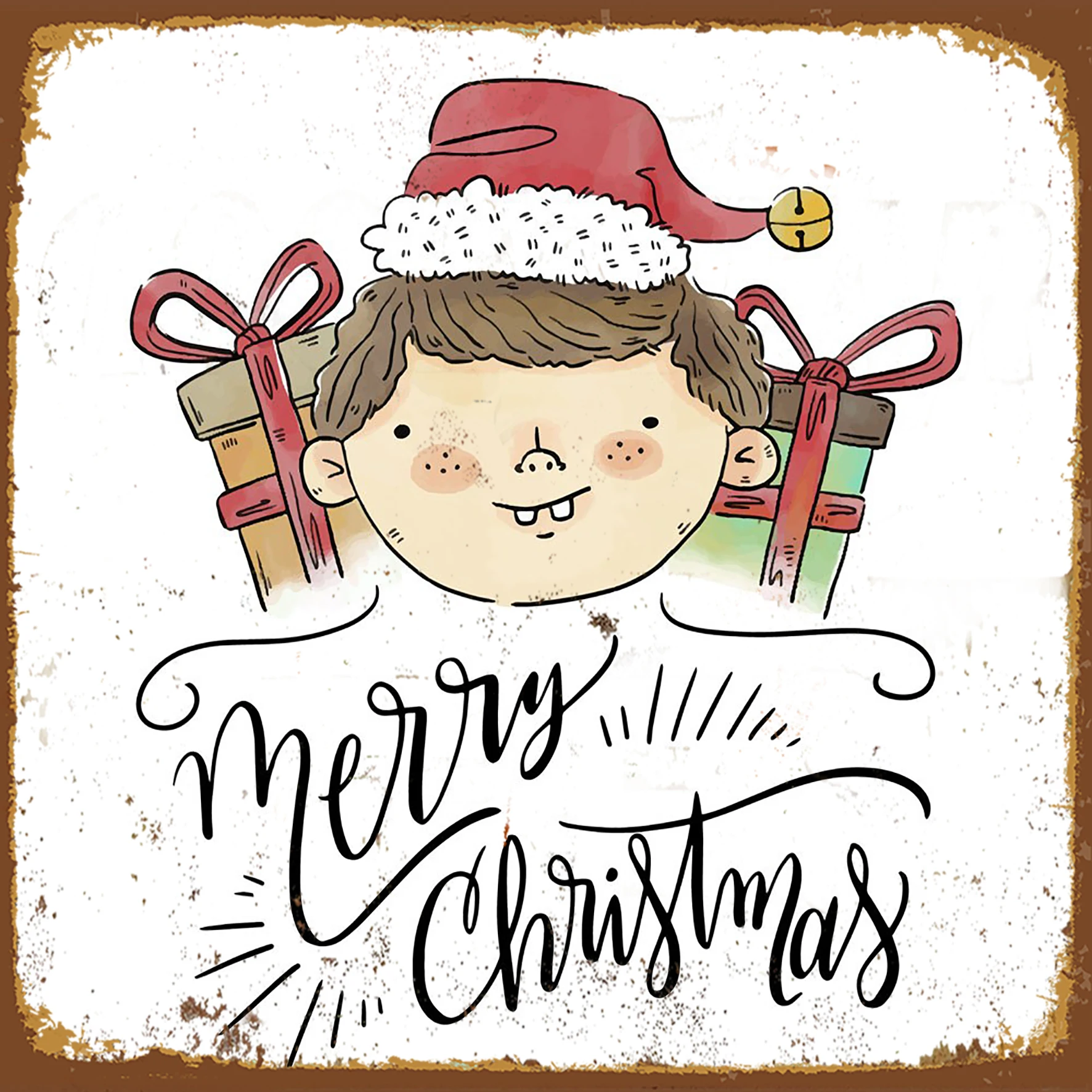 

Retro Christmas Metal Signs Gift Home Room Decor Vintage New Years Tin Plate Sign Santa Claus Poster Sweet Home Wall Decoration