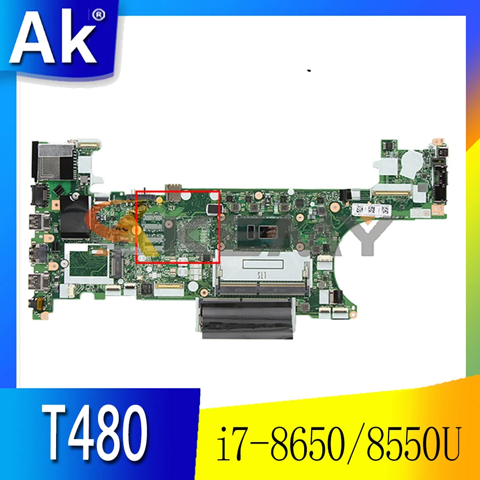 

Для Lenovo Thinkpad T480 Материнская плата ноутбука ET480 NM-B501 W/процессор i7 8650 8550U Проверка прошла успешно FRU 01YR340 01YR332 01YR364 материнская плата