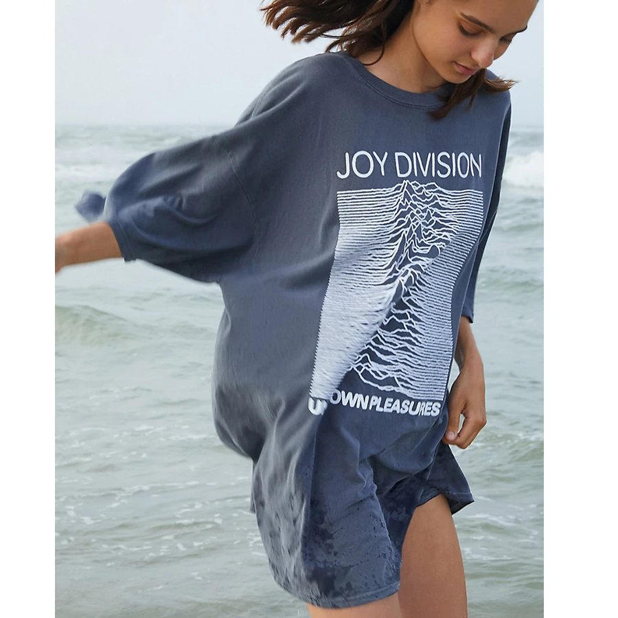 TEELYNN серая футболка большого размера для женщин Топ пуловер с принтом Джой