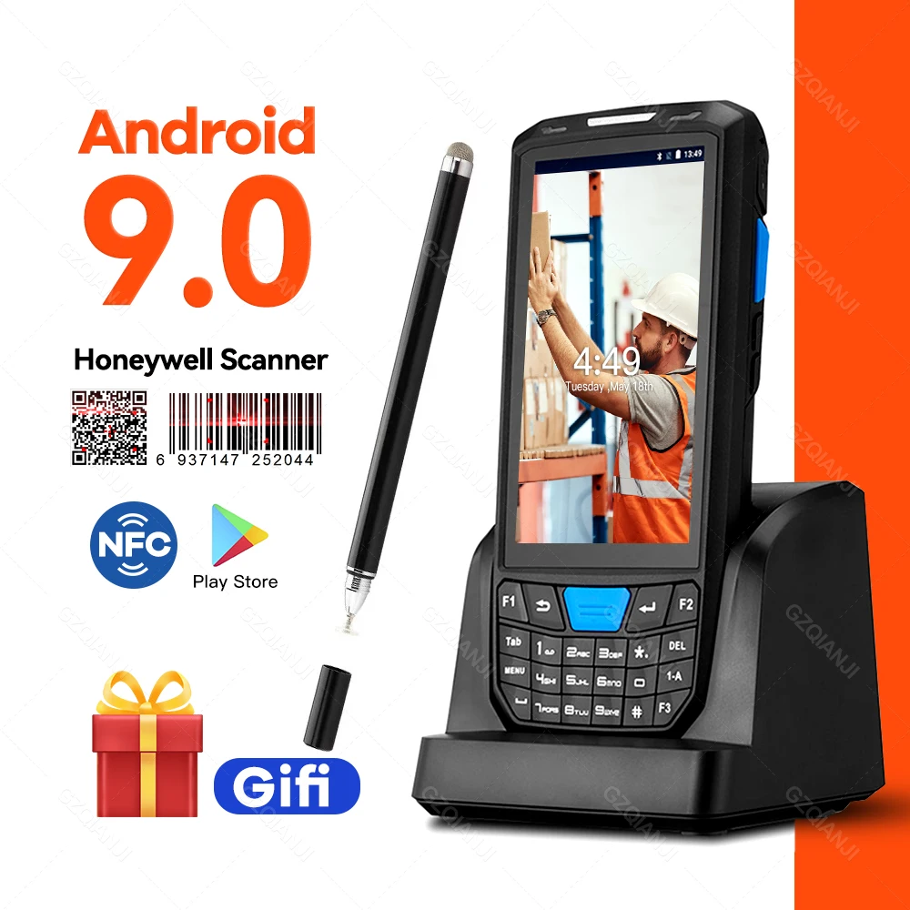 

4G Industrial Android 9 PDA 1D 2D QR Honeywell Barcode Scanner Honeywell Terminal Data Collector PDA Mobile Reader PDAs NFC
