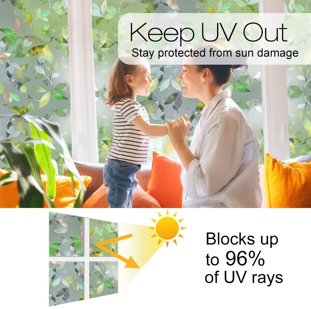 Privacy Window Film Rainbow Flower Static Cling Sliding Glass Door Non Adhesive Anti UV for Home Decoration | Дом и сад