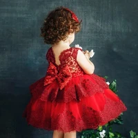 jonany cute flower girl lace applique bow tie round neck princess sleeveless tulle first communion roupas de florista