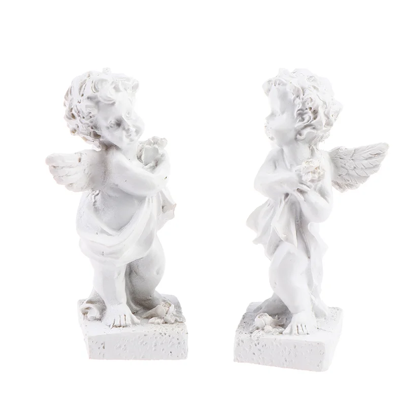 

Пара миниатюрных украшений для кукольного домика, садовые украшения, пасторальная сцена, ангельская колонна, аксессуары для украшения дома...