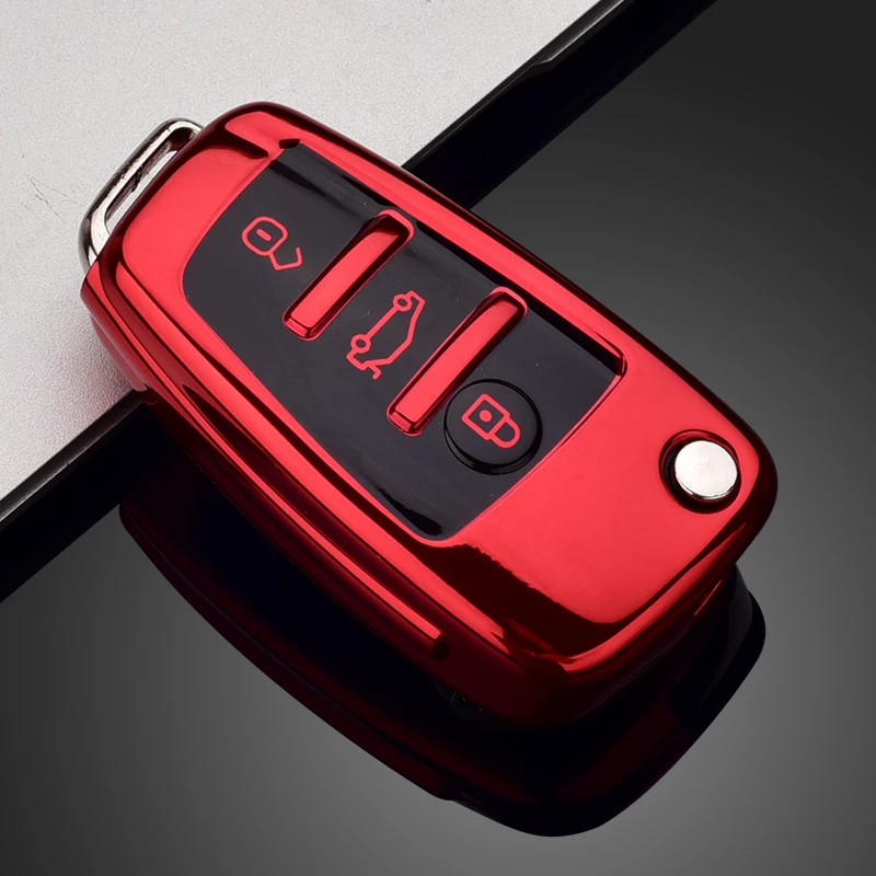 Чехол для автомобильного ключа из ТПУ audi a3 8p 8v a4 b7 b8 b5 b9 a1 a5 q7 q5 a6 4f c6 c5 c7 c4 tt q3 s3 a7 a8 8n -