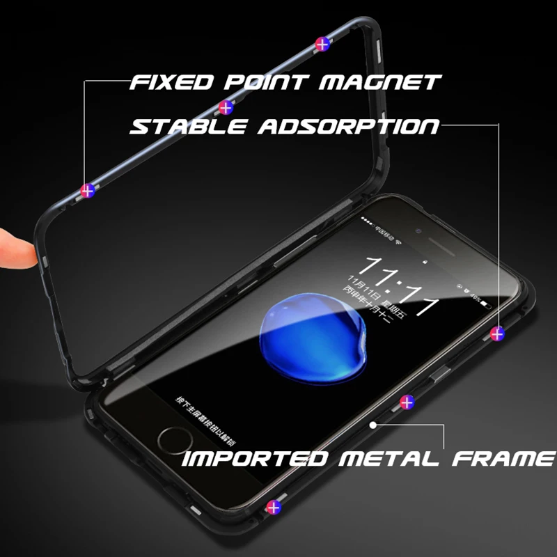 Магнитный металлический чехол для мобильного телефона iPhone 11 Pro Max XS XR X Чехол 6s 6 7 8